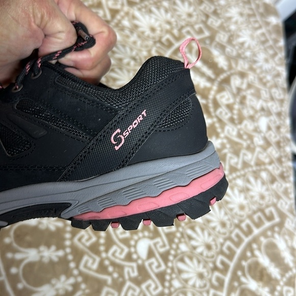 S Sport by Skechers ELAYNA Black Trail Sneakers w/Memory Foam unisex main image 7